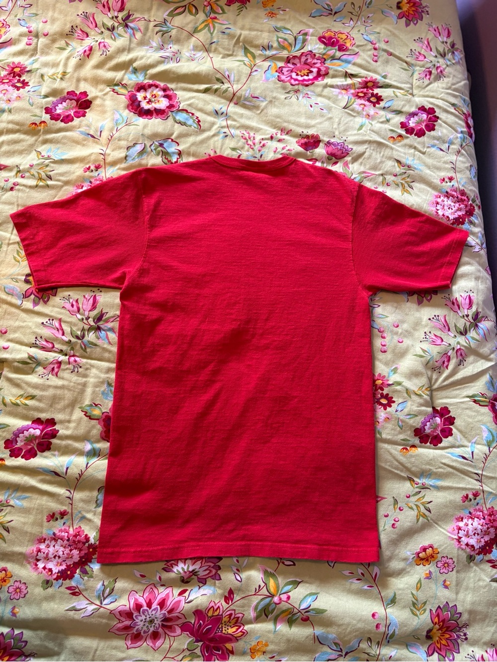 Champion Y2K chenille felt raised lettering red tee men’s small 26x17 EUC - Picture 5 of 7